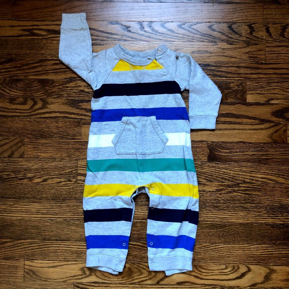 long sleeve romper, stripe